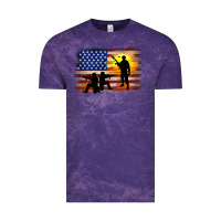 Cloud Purple american flag soldier sunset Vintage Tee - JahusDesignShop