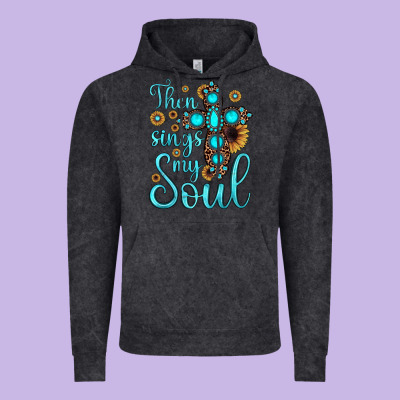 Then Sings My Soul Cross Vintage Hoodie Designed By Jahusdesignshop