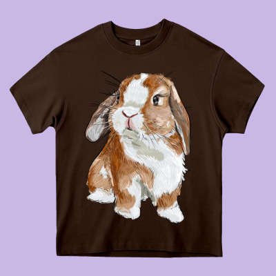 Cute Bunny Heavy Core Tee Designed By Ranaportraitstore