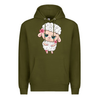 Army Green cute sheep Premium Hoodie - texasbilliewilder