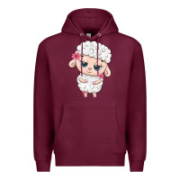 Burgundy cute sheep Premium Hoodie - texasbilliewilder