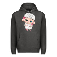 Charcoal Heather cute sheep Premium Hoodie - texasbilliewilder