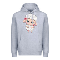 Heather Grey cute sheep Premium Hoodie - texasbilliewilder