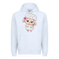 White cute sheep Premium Hoodie - texasbilliewilder