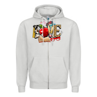 Dove Grey teacher school love Zipper Hoodie - NancyCooperArtShop