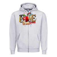 Heather Grey teacher school love Zipper Hoodie - NancyCooperArtShop