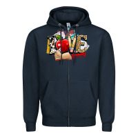 Navy teacher school love Zipper Hoodie - NancyCooperArtShop