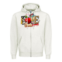Oatmeal Heather teacher school love Zipper Hoodie - NancyCooperArtShop