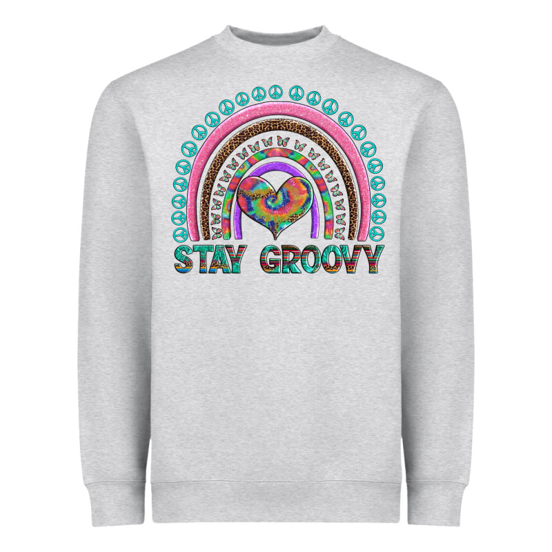 Stay Groovy With Rainbow And Heart Heavyweight Sweatshirt by Artiststas | Teevron