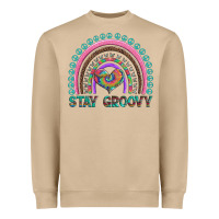 Mushroom stay groovy with rainbow and heart Heavyweight Sweatshirt - Artiststas