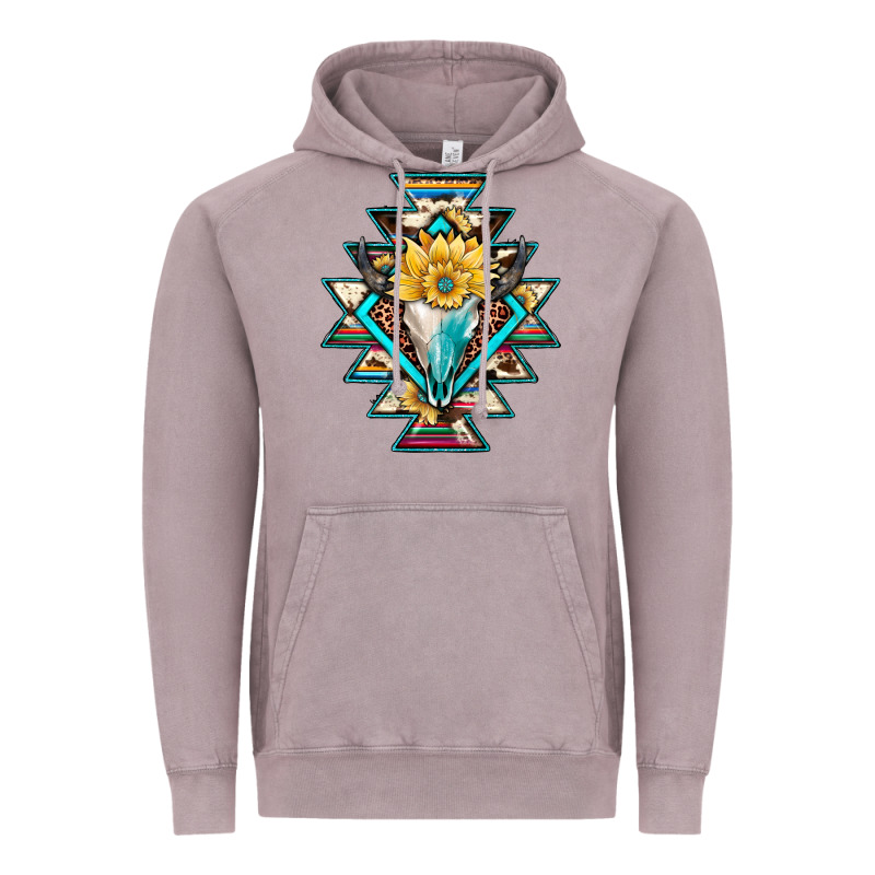 Cowhide Leopard Bull Skull Aztec Vintage Hoodie by JahusDesignShop | Teevron