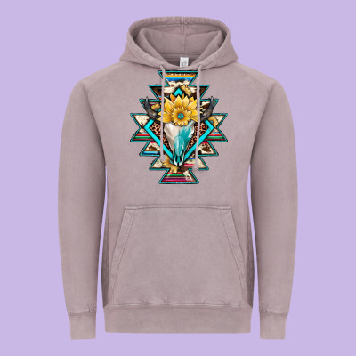 Cowhide Leopard Bull Skull Aztec Vintage Hoodie Designed By Jahusdesignshop