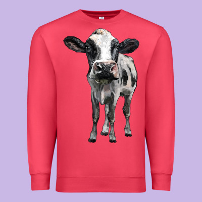 Holstein Cow Premium Sweatshirt Designed By Barkaloodesign