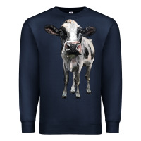 Navy holstein cow Premium Sweatshirt - BarkalooDesign