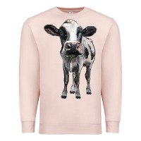 Pale Pink holstein cow Premium Sweatshirt - BarkalooDesign