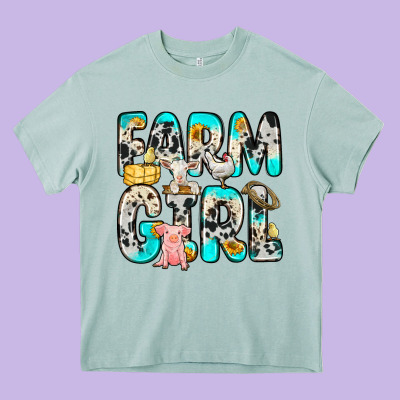 Farm Girl Heavy Core Tee Designed By Zillion Design Studio