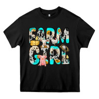 Black farm girl Heavy Core Tee - Zillion Design Studio
