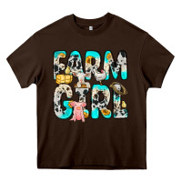 Chocolate Brown farm girl Heavy Core Tee - Zillion Design Studio