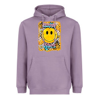 Lavender happy vibes smiley face Heavyweight Hoodie - BarkalooDesign