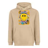 Happy Vibes Smiley Face Heavyweight Hoodie | Teevron
