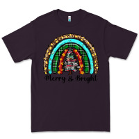 Plum merry and bright rainbow christmas Premium Tee - RanaPortraitStore