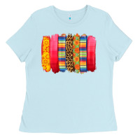 Baby Blue mexican leopard brushstroke Ladies Tee - Zillion Design Studio