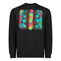 Black hippie peace sign butterfly leopard and tie dye brushstroke Heavyweight Sweatshirt - Artiststas