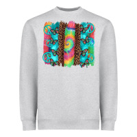 Heather Grey hippie peace sign butterfly leopard and tie dye brushstroke Heavyweight Sweatshirt - Artiststas