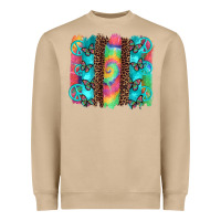 Mushroom hippie peace sign butterfly leopard and tie dye brushstroke Heavyweight Sweatshirt - Artiststas