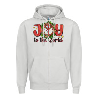 Dove Grey joy to the world Zipper Hoodie - MaliasSmallBusiness