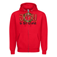 Red joy to the world Zipper Hoodie - MaliasSmallBusiness