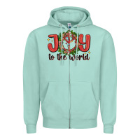 Seafoam joy to the world Zipper Hoodie - MaliasSmallBusiness