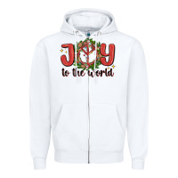 White joy to the world Zipper Hoodie - MaliasSmallBusiness
