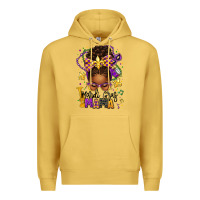 Antique Gold mardi gras mama afro messy bun Premium Hoodie - texasbilliewilder