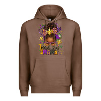 Chestnut mardi gras mama afro messy bun Premium Hoodie - texasbilliewilder