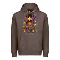 Coffee mardi gras mama afro messy bun Premium Hoodie - texasbilliewilder