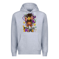 Heather Grey mardi gras mama afro messy bun Premium Hoodie - texasbilliewilder