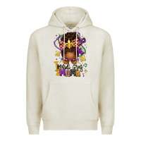 Oatmeal Heather mardi gras mama afro messy bun Premium Hoodie - texasbilliewilder