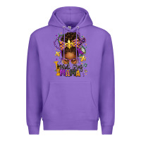 Purple mardi gras mama afro messy bun Premium Hoodie - texasbilliewilder