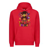 Red mardi gras mama afro messy bun Premium Hoodie - texasbilliewilder