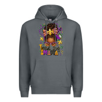 Rock mardi gras mama afro messy bun Premium Hoodie - texasbilliewilder