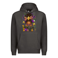 Smoke mardi gras mama afro messy bun Premium Hoodie - texasbilliewilder