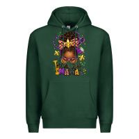 Sports Green mardi gras mama afro messy bun Premium Hoodie - texasbilliewilder