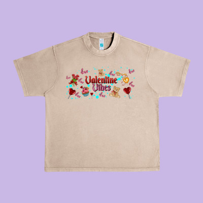 Love Vibes And Valentines Urban Heavy Tee Designed By Adodesignshop