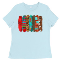 Baby Blue mexican brushstroke Ladies Tee - Zillion Design Studio