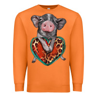 Carrot baby pig with leopard heart Premium Sweatshirt - BarkalooDesign
