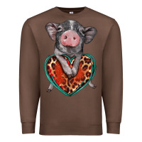 Chestnut baby pig with leopard heart Premium Sweatshirt - BarkalooDesign