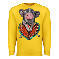 Baby Pig With Leopard Heart Premium Sweatshirt | Teevron