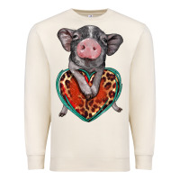 Sandshell baby pig with leopard heart Premium Sweatshirt - BarkalooDesign