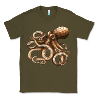 Army Green octopus Classic Tee - LillyAllenDesigns